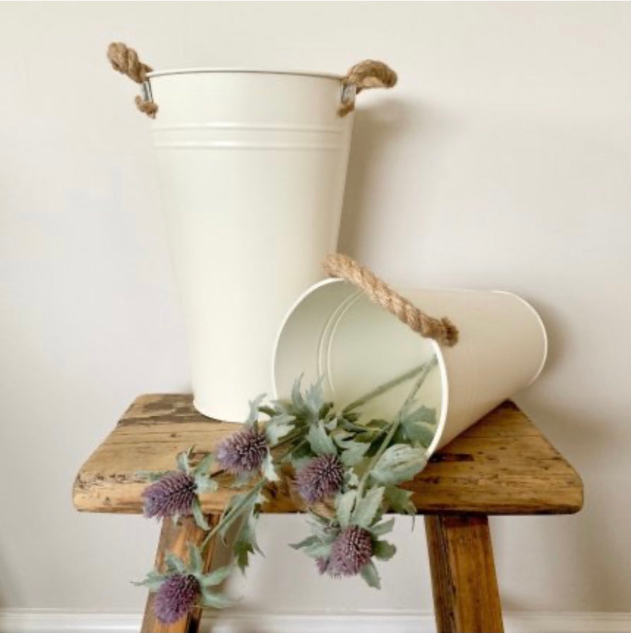 Cream Flower Bucket