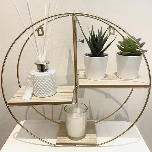 Gold Wire Shelf Unit